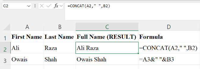 Concatnate Function