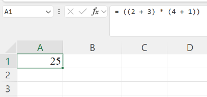 Use of nested paranthesis