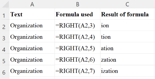 RIGHT Function